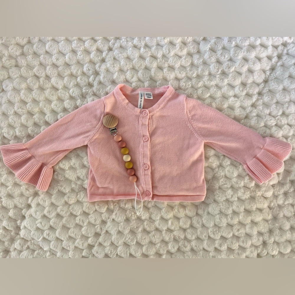 Janie and Jack Pink Button Down Cardigan